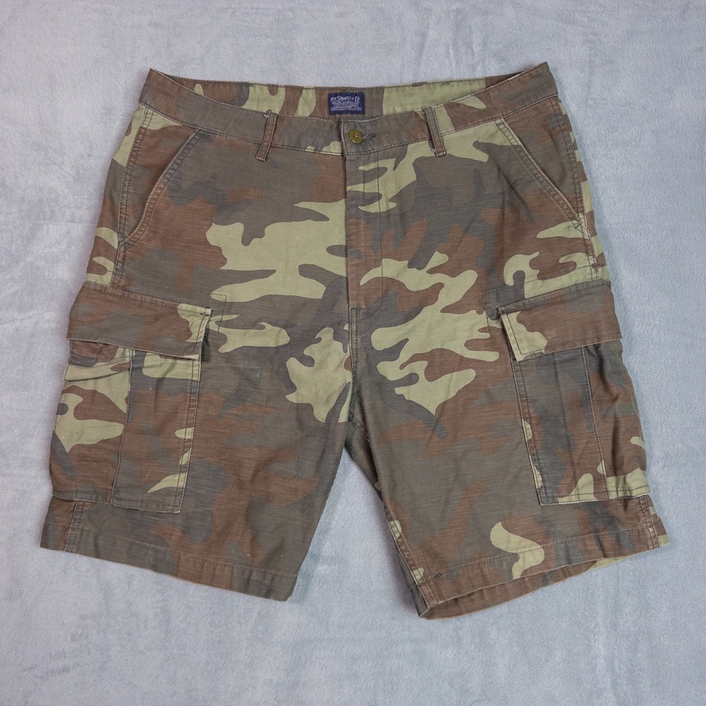 Levi's Cargo Shorts Mens 36 Camo Excellent Woodland Utility 23251-0085